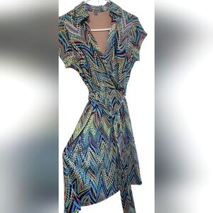 ROZ & ALI MOCK WRAP DRESS